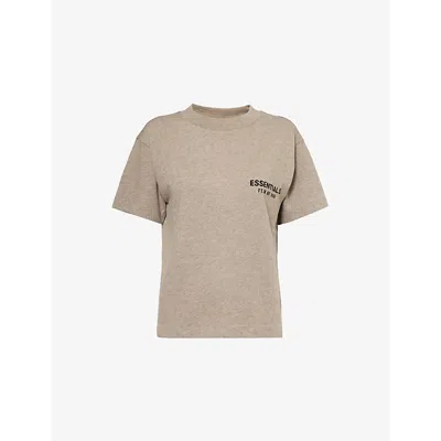 Essentials Gray Jersey Crewneck T-shirt In Heather Gray