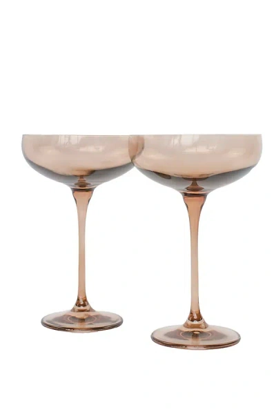 Estelle Colored Glass Champagne Coupe Set In Brown