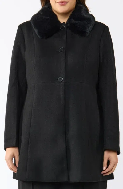 Estelle Darlington Herringbone Coat In Black
