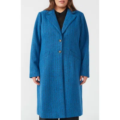 Estelle Maris Herringbone Coat In Victoria Blue