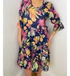 Ethyl Floral Print Tiered Dress In Navy