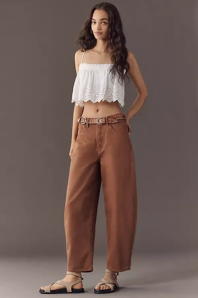 Etica Cassel High-rise Barrel Jeans In Brown