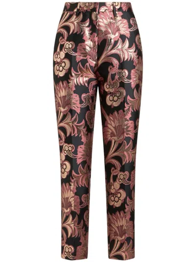 Etro Jacquard Trousers In Pink