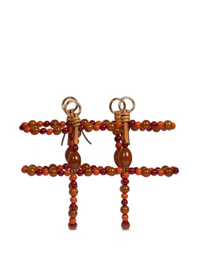 Etro Marble-embellished Cage Bag In Orange