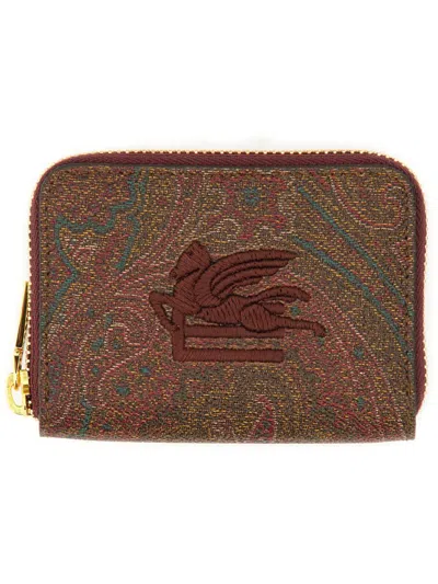 Etro Women Paisley Print Wallet In Red