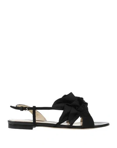 Etro Woman Sandals Black Size 6.5 Leather, Textile Fibers