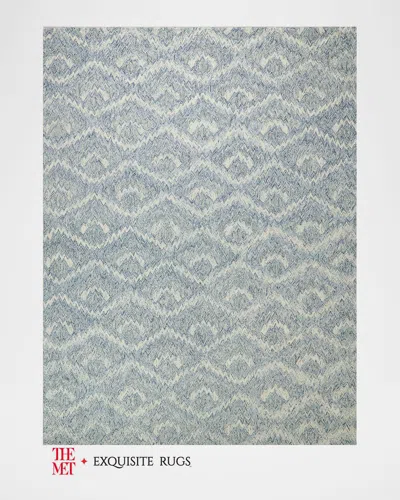 Exquisite Rugs X The Met Bargello Hand-tufted Light Blue Rug, 10' X 14'