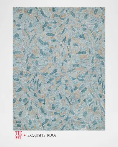 Exquisite Rugs X The Met Botanica Hand-tufted Turquoise Rug, 8' X 10' In Turquoise/ivory/multi