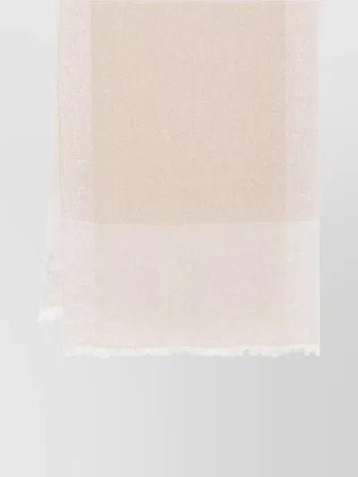 Fabiana Filippi Linen Blend Scarf Fringed Edges In Neutral