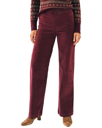 Faherty Stretch Cord Wide Leg Pant In Red