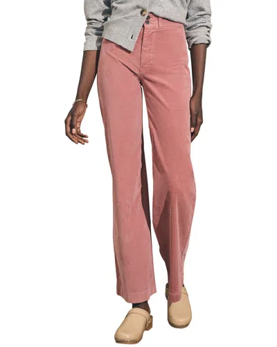 Faherty Stretch Cord Wide Leg Pant In Pink