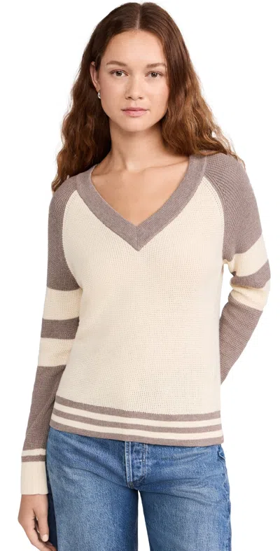 Faherty Throwback V-neck Sweater Fenway In Multi