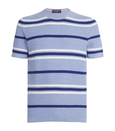 Falke Zigzag-knit Stripe T-shirt In Blue