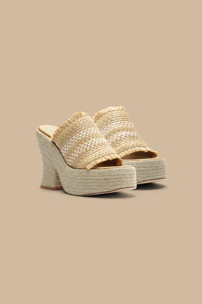 Farm Rio Active Natural Weaved Raffia Platform Sandal