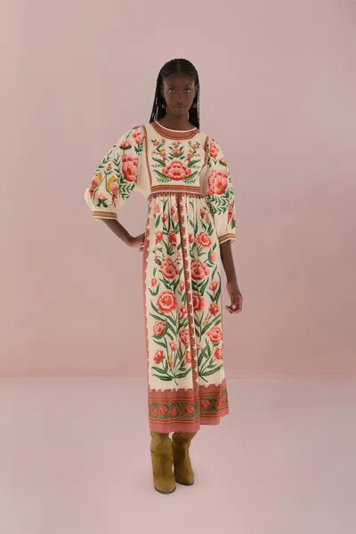 Farm Rio Active Off-white Ainika Delicate Maxi Dress In Ainika Delicate Off-white