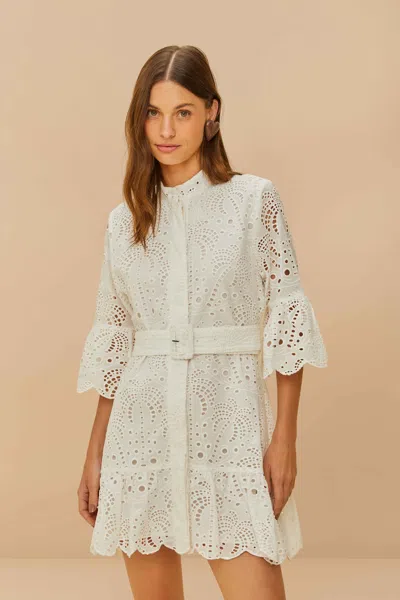 Farm Rio Active Off-white Palm Tree Mini Dress