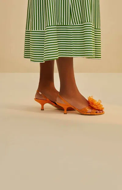 Farm Rio Active Orange Flower Jelly Kitten Sandal