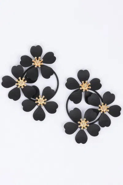 Fashnzfab Women's Metal Color Painted Earring In Black