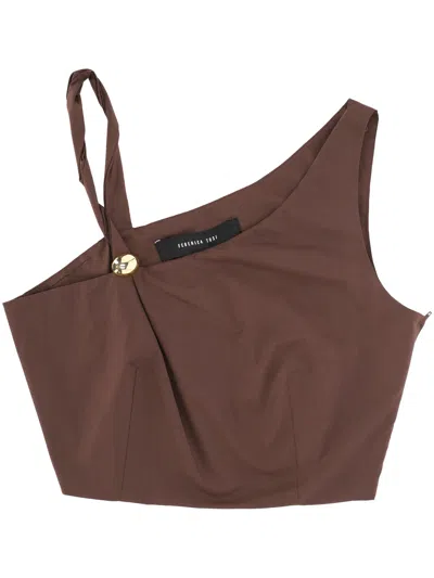 Federica Tosi Asymmetric Chocolate Brown Top