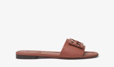 Fendi Baguette Brown Leather Slides