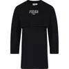 FENDI BLACK DRESS FOR GIRL WITH FENDI LOGO