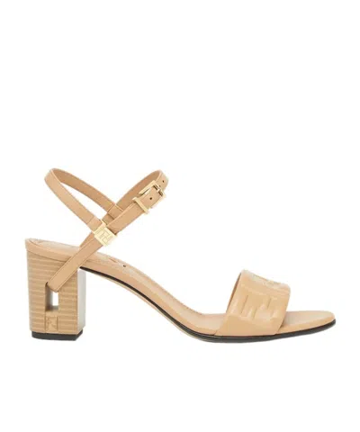 Fendi Delfina High-heeled Sandals In Dark Honey/dark Honey