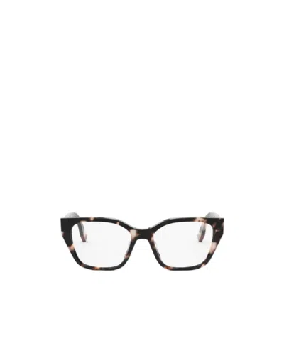 Fendi Eyewear Butterfly Frame Glasses In White