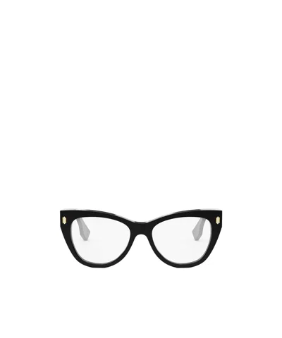 Fendi Eyewear Cat-eye Frame Glasses In Black