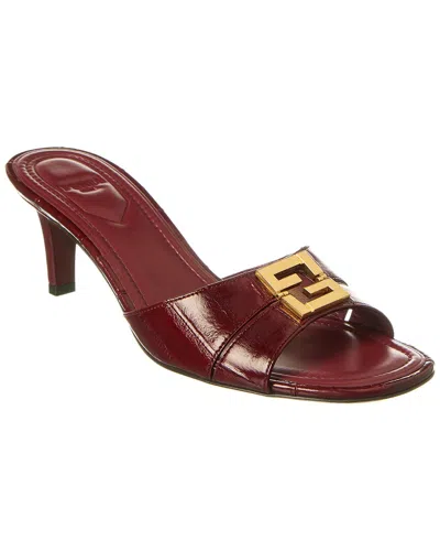 Fendi Dnu Inv  Ffold Leather Sandal In Red