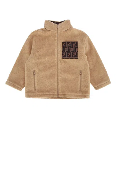 Fendi Kids' Giacca Orsetto In Desertsand