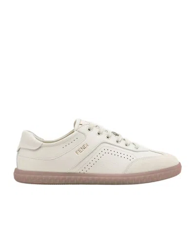 Fendi Lace-up Low-cut Casual Sneakers In Nude