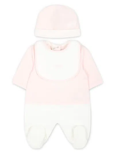 Fendi Logo-print Babygrow Set In Pink