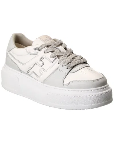 Fendi Match Leather Platform Sneaker In White