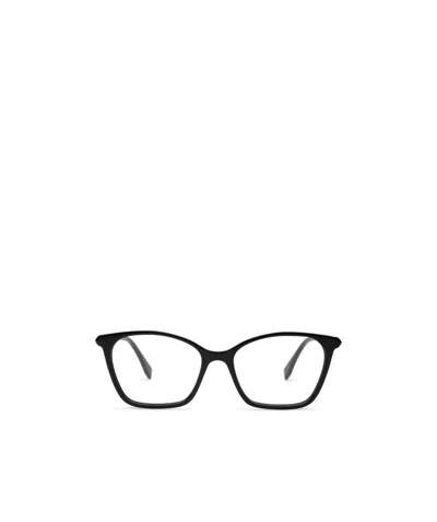 Fendi Polished-effect Square-frame Glasses In Black