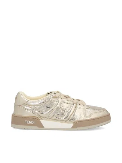 Fendi Match Sneakers In Nude