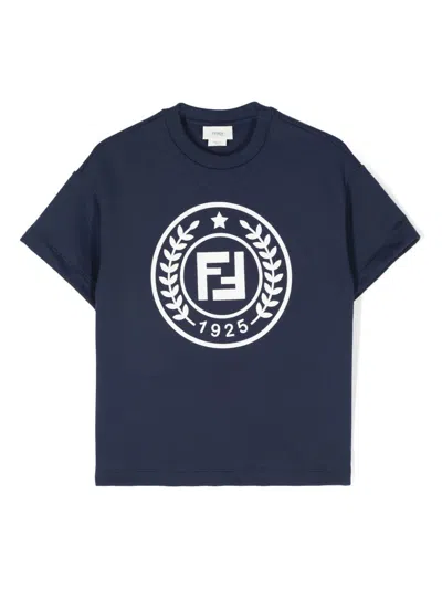 Fendi Kids' Blue Sweatshirt For Boy With Logo