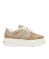 Fendi Match Canvas And Suede Low-top Sneakers In White