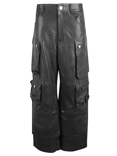 Fermas.club Leather Cargo Pants