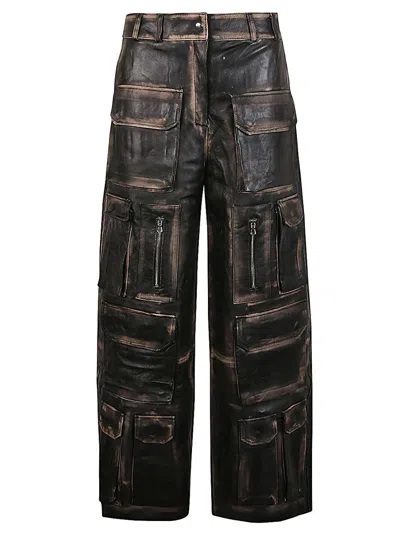 Fermas.club Leather Cargo Trousers