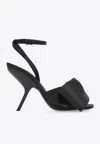 Ferragamo Satin Helena Sandals With Front Bow 10.5cm In Black