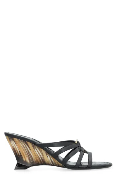 FERRAGAMO LEATHER SLIDES
