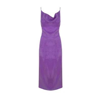 Fiolas Women's Pink / Purple Vegan Silk Aura Purple Dress In Pink/purple