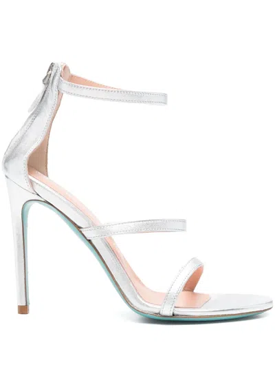 Fratelli Russo 100mm Leather Sandals In Silver