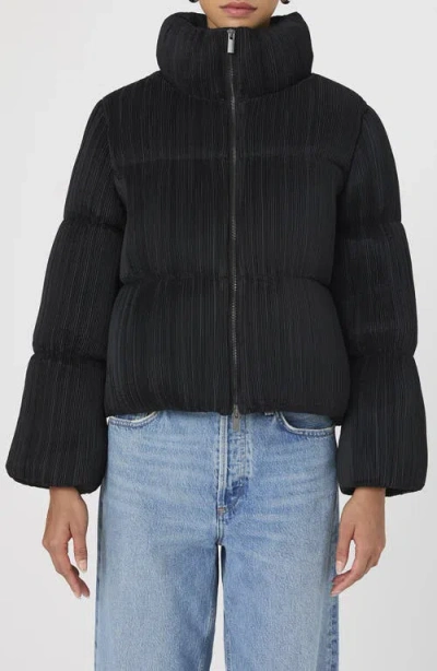 French Connection Dinara Crinkle Puffer Jacket In Blackout