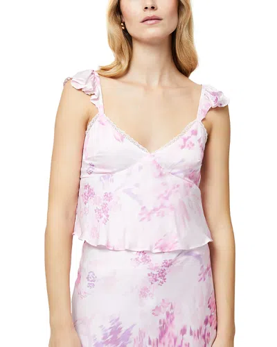 French Connection Elyria Oona Satin Babydoll Top In Pink