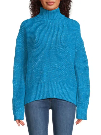 French Connection Women's Jayla Turtle Neck Sweater In Blue Jewel