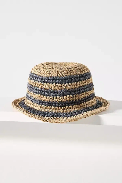 Friends Of Friends Hat Co Bingin Raffia Bucket Hat In Black