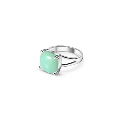 Fv Jewellery Women's Blue La Stèle Amazonite Square Ring