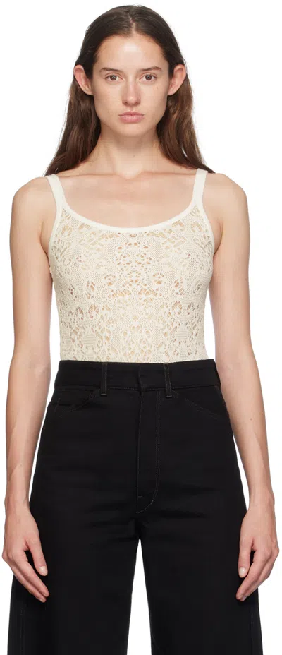 Gabriela Hearst White Desnos Bodysuit In Ivr Ivory