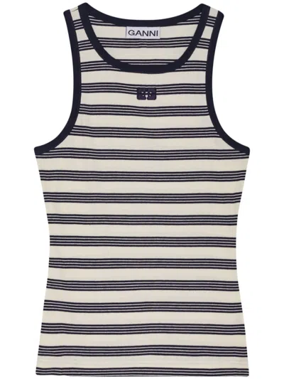 GANNI GANNI ORGANIC COTTON STRIPED TOP